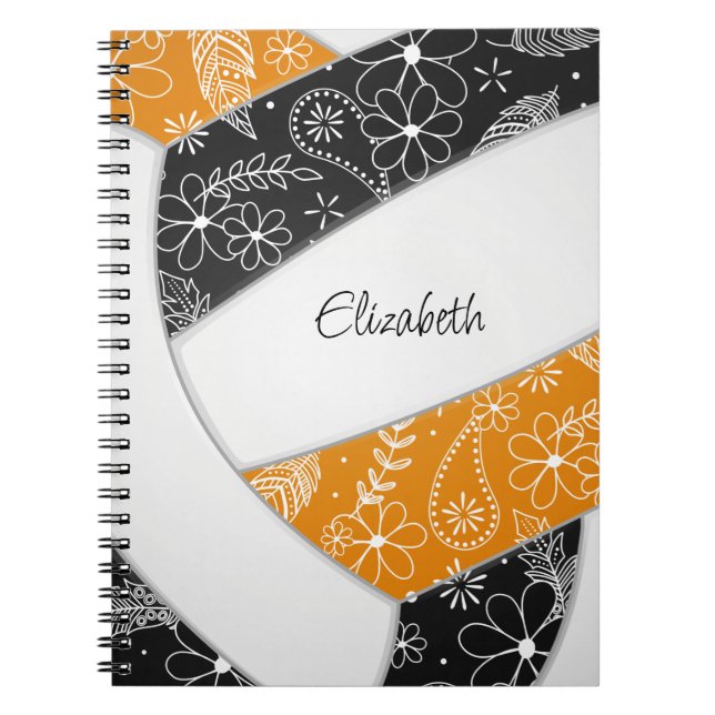 Carnet black orange boho sport filles volley-ball (Devant)