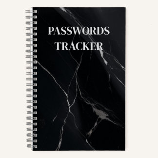 CARNET BLACK PASSWORDS TRACKER NOTEBOOK