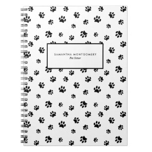 Carnet Black Paw Prints Professional Pet Sitter