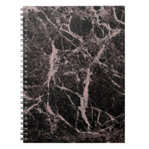 Carnet Black & Rose Gold Pink Parties scintillant Marble 