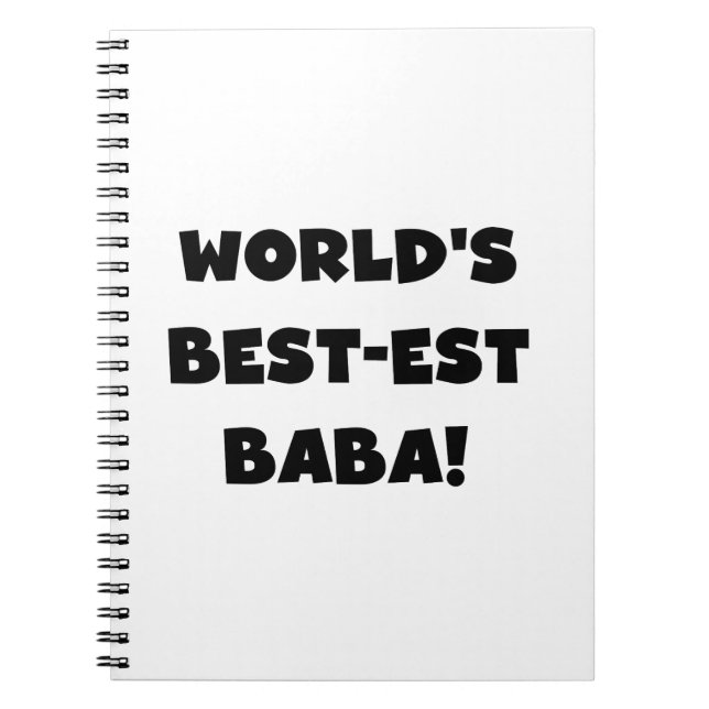 Carnet Black Text Meilleurs T-shirts et cadeaux Baba (Devant)