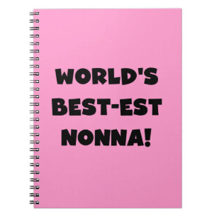 Carnet Black Text Meilleurs T-shirts et cadeaux Nonna