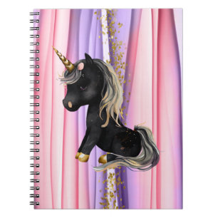 Carnet Black Unicorn Pink Ears  Notebook