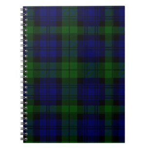 Carnet Black Watch Tartan bleu vert Plaid