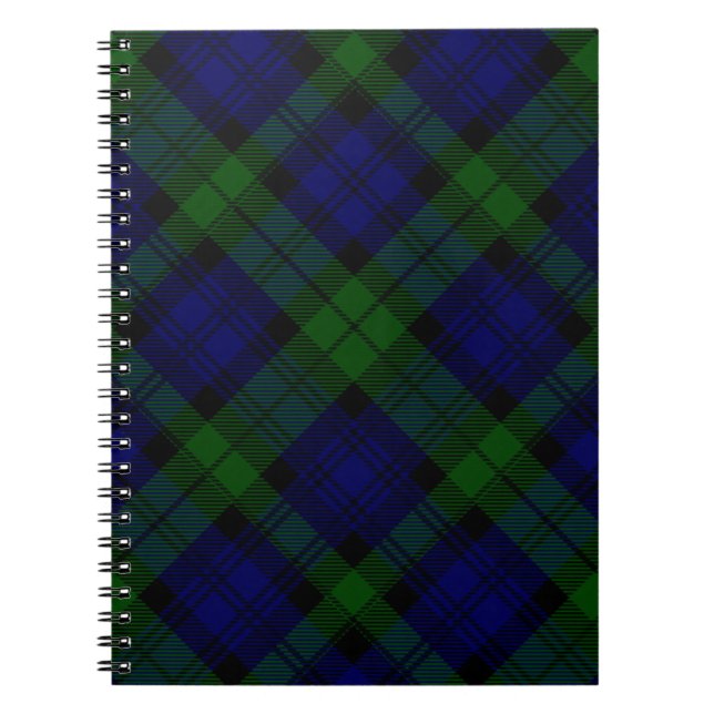 Carnet Black Watch Tartan bleu vert Plaid (Devant)