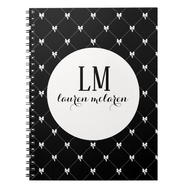 Carnet Black & White Bow Monogram (Devant)
