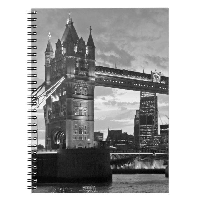 Carnet Black White London Tower Bridge UK Travel (Devant)