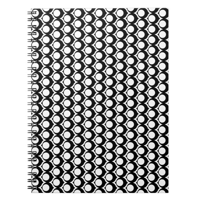 Carnet Black White Modern Geometric Art Deco (Devant)
