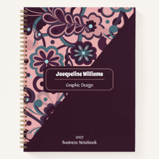 Carnet Blackberry Groovy Psychedelic 60s 70s Floral 