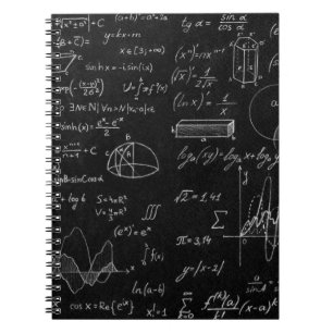 Carnet Blackboard inscribed with scientific formulas and