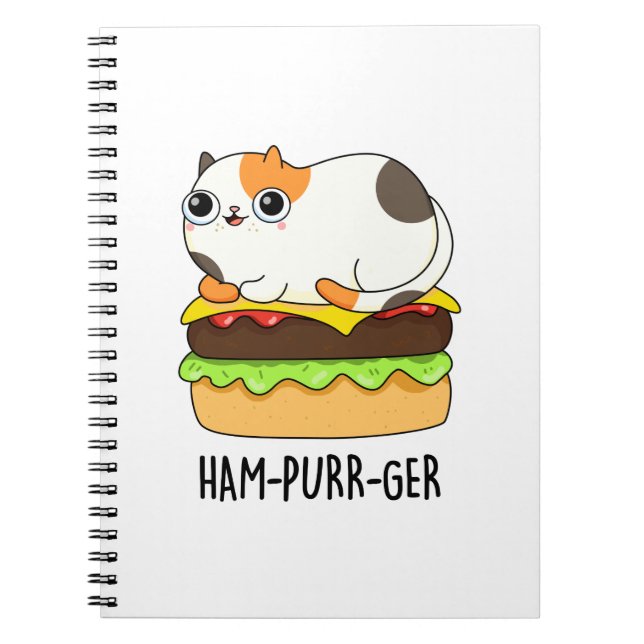 Carnet Blague de Hamburger Chat Drôle Ham-Purr-Ger  (Devant)
