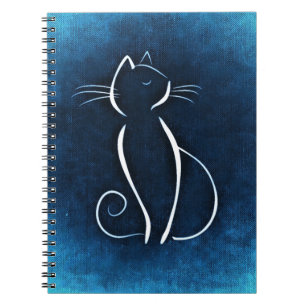 Carnet blanc abstrait de chat