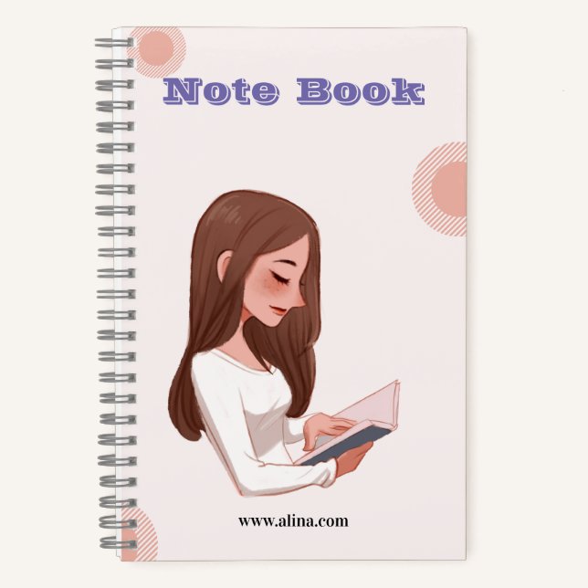 Carnet Blanc Bleu Moderne Luxe 5,5 po x 8,5 po (Recto)