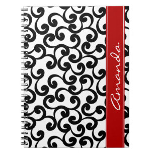Carnet Blanc et copie décorée d'un monogramme d'éléme