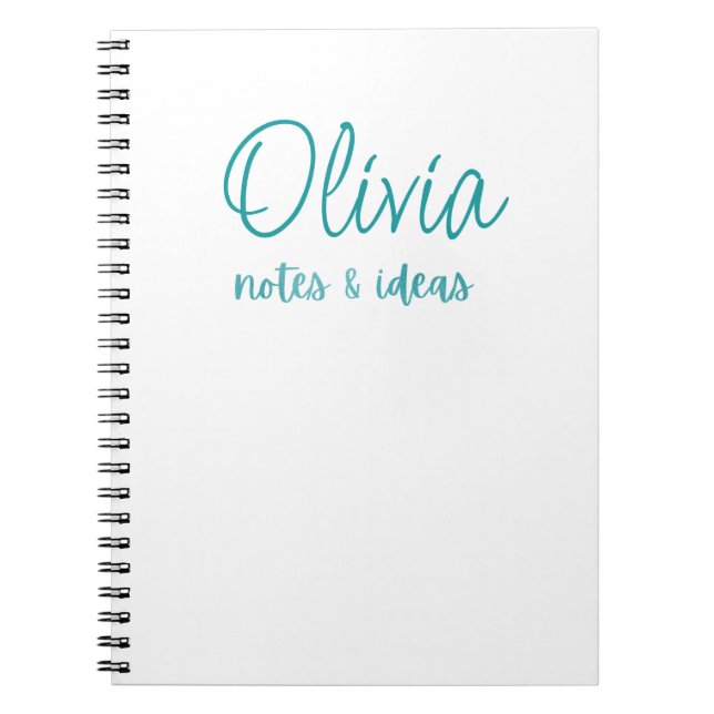 Carnet Blanc personnalisé | Faux Turquoise Foil Notes et  (Devant)