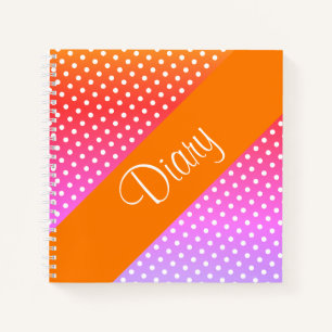 Carnet blanc Polka-dot orange