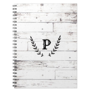 Carnet Blanc Rustique Bois Shabby Chic Laurier Campagne