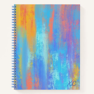 Carnet Bleu Abstrait et orange