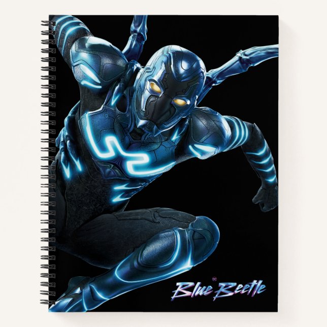 Carnet Bleu Beetle Leaping Caractère Art (Devant)