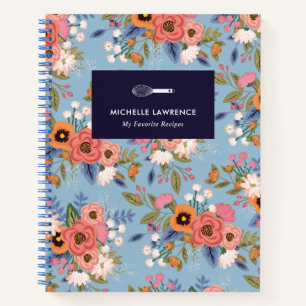 Carnet Bleu clair & Pastels Boho Motif Floral