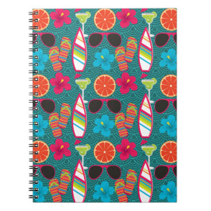 Carnet Bleu de ballon de plage de lunettes de soleil de