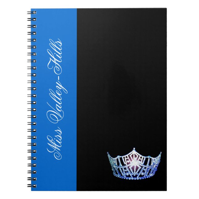 Carnet bleu de couronne de style de Mlle Amérique (Devant)