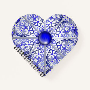 Carnet Bleu de dentelle en céramique de Grèce