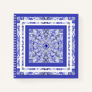 Carnet Bleu de dentelle en céramique de Grèce