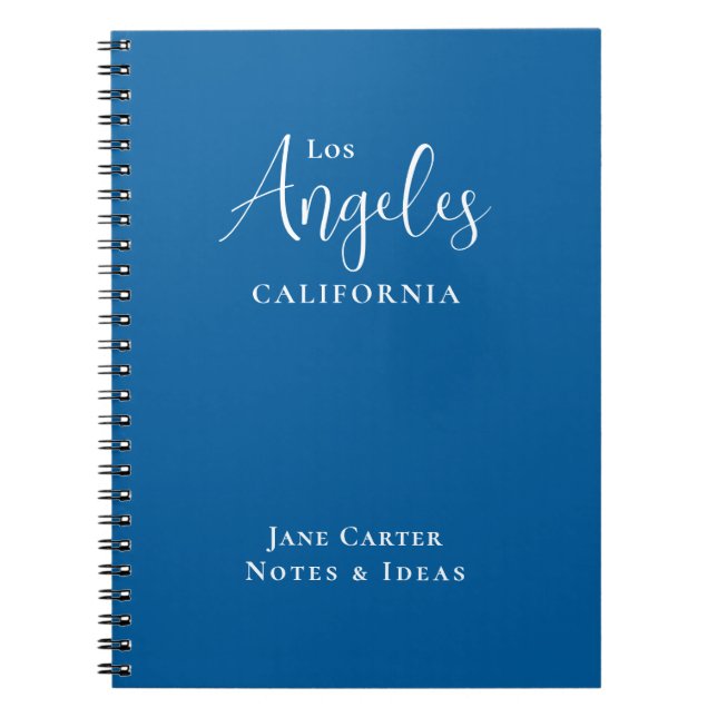 Carnet Bleu de script blanc de Los Angeles (Devant)