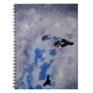 Carnet bleu d'oiseau