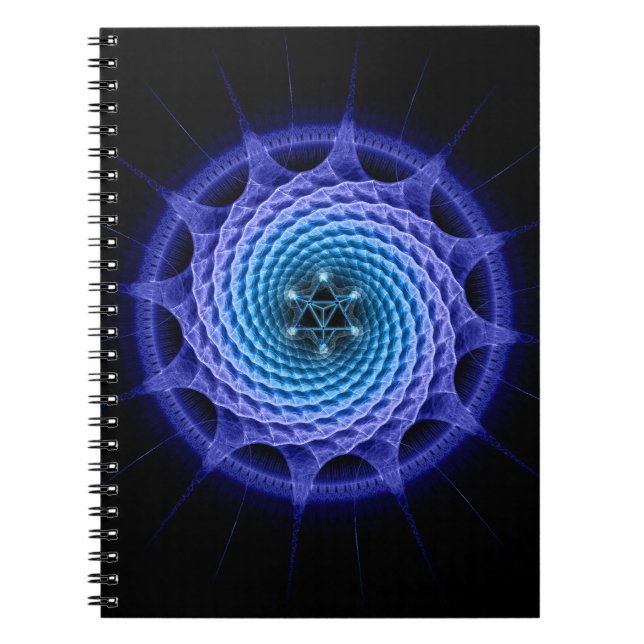Carnet Bleu en spirale de mandala de Merkaba (la (Devant)