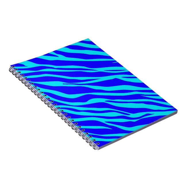 Carnet Bleu et Aqua Zèbre rayé (Côté Droit)