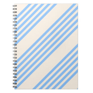Carnet Bleu et beige cinq rayures motif