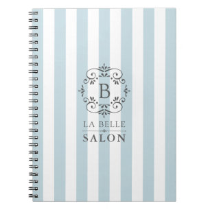 Carnet Bleu et Blanc avec Monogramme