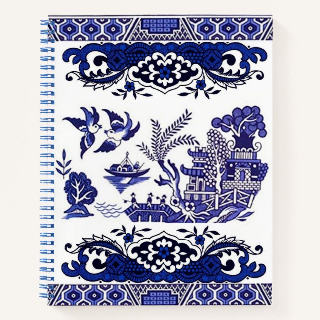 Carnet Bleu et blanc Chine bleu Willow Design (Devant)