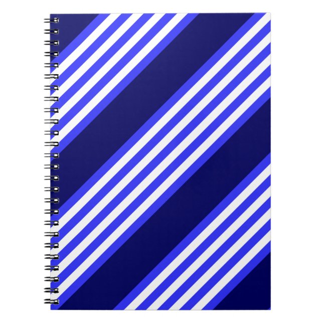 Carnet Bleu et blanc cinq bandes motif (Devant)