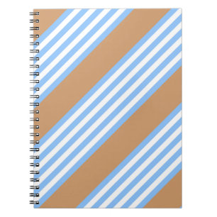 Carnet Bleu et blanc cinq bandes motif avec bronze