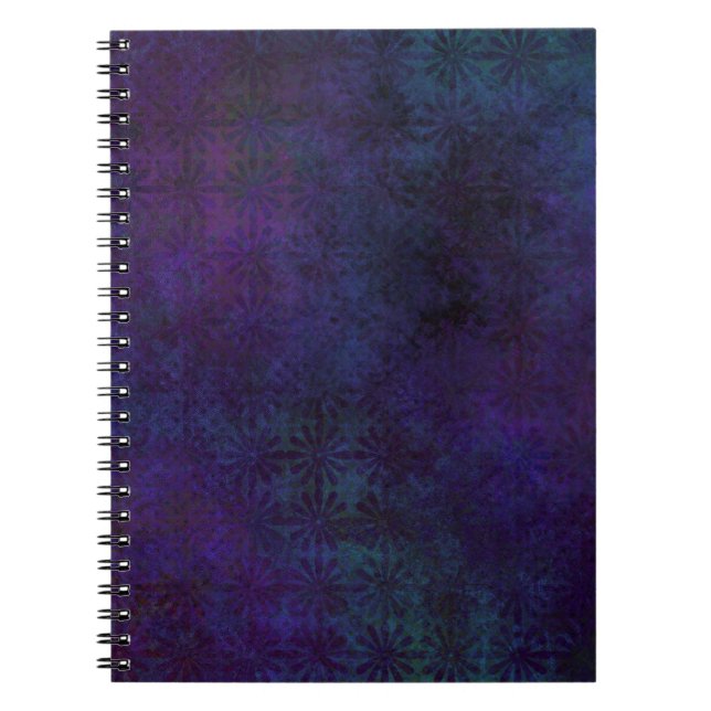 Carnet Bleu et violet Abstrait, Art numérique Grungy (Devant)