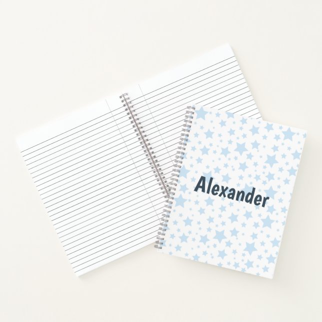 Carnet Bleu étoile tendance (Intérieur)