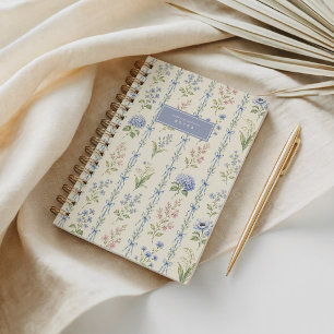 Carnet Bleu grandmillénaire RubanFloral Chinoiserie