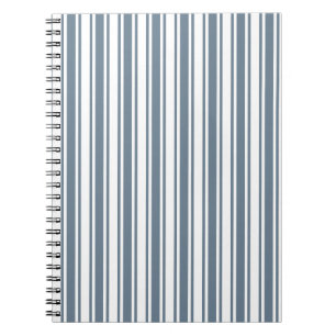 Carnet Bleu gris et blanc rayures de bonbons