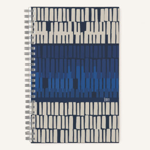 Carnet Bleu Moderne Abstrait Géométrique