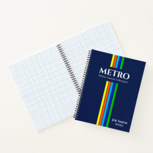 Carnet Bleu Moderne Décontracté Logo d'entreprise Bandes 