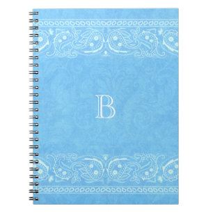Carnet Bleu Paisley Rustique Simple Chic Occidental Campa