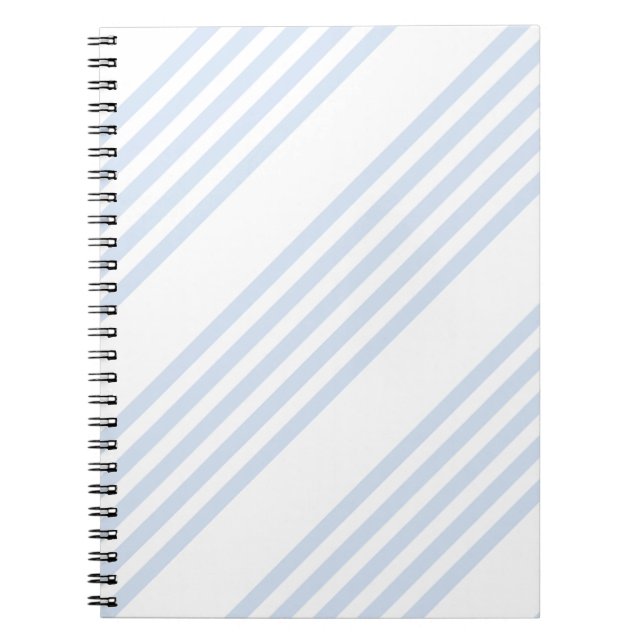 Carnet Bleu pâle et blanc cinq bandes motif (Devant)