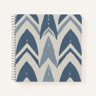Carnet Bleu Poussiéreux Batik Côtière Parang Chevron Géom