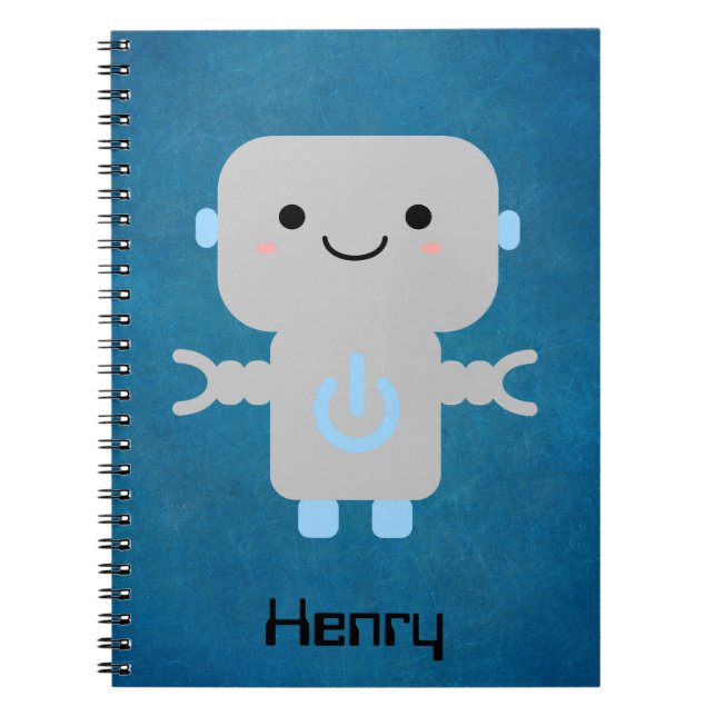 Carnet Bleu robot caricature (Devant)