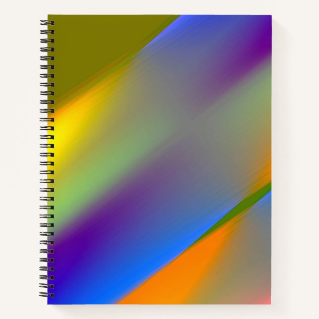 Carnet Bleu rouge jaune vert abstrait motif orangpourpre (Devant)