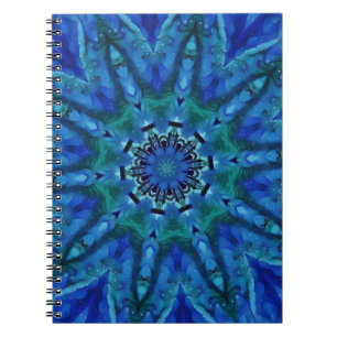 Carnet bleu vert Mandala