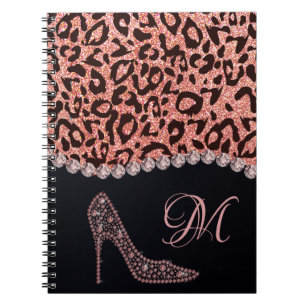Carnet Bling Sparkle Diamond Parties scintillant Leopard 